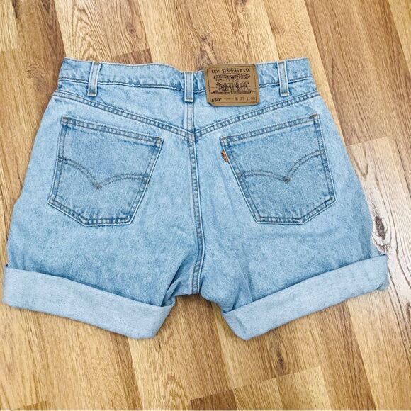 Vintage 90s LEVIS 550 Bermuda Orange Tab Jean Shorts Relaxed Fit 80s Size 31 - Picture 4 of 12